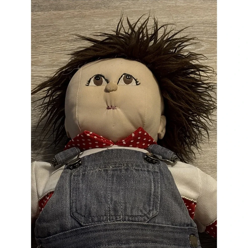 Vintage 80s Handmade Soft Sculpted Cloth Doll 24
